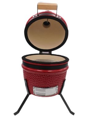 Zewnętrzny grill węglowy 13 cali Kamado w kolorze czerwonym 32 cm