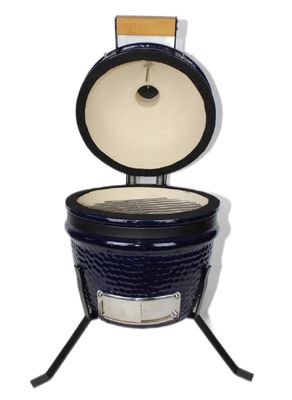 Ceramiczny grill Kamado 13 cali na węgiel drzewny w kolorze granatowym 32 cm