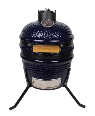 Ceramiczny grill Kamado 13 cali na węgiel drzewny w kolorze granatowym 32 cm