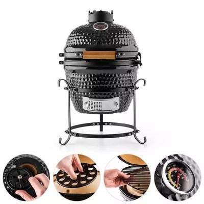 13-calowy 32-centymetrowy grill węglowy Ceramiczny grill zewnętrzny Czarny