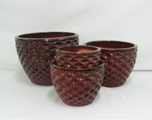 Ceramiczne doniczki na zewnątrz Wypalane doniczki ceramiczne do zestawu okrągłego na zewnątrz 4