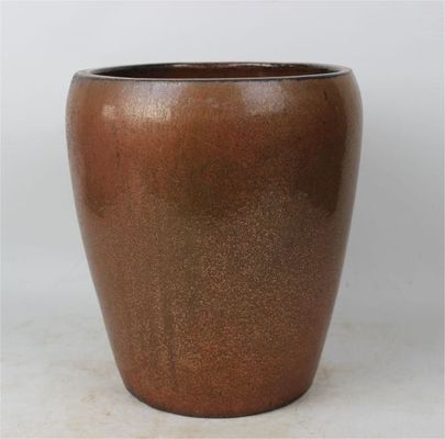 Szkliwiona ceramiczna doniczka zewnętrzna o okrągłym kształcie, wypalana na wysokim ogniu