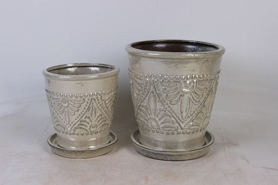 Spodek Przeszklone ceramiczne doniczki wewnętrzne 6 cali i 8 cali