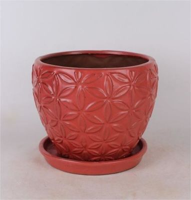 Wewnętrzne ceramiczne doniczki wewnętrzne 6 cali i 8 cali ze spodkiem oszklone