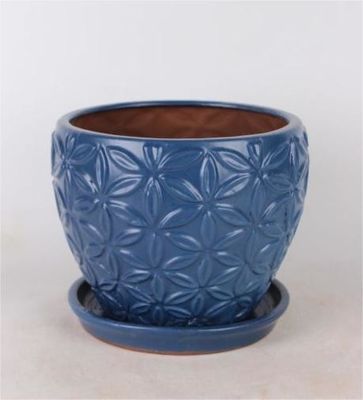 Wewnętrzne ceramiczne doniczki wewnętrzne 6 cali i 8 cali ze spodkiem oszklone