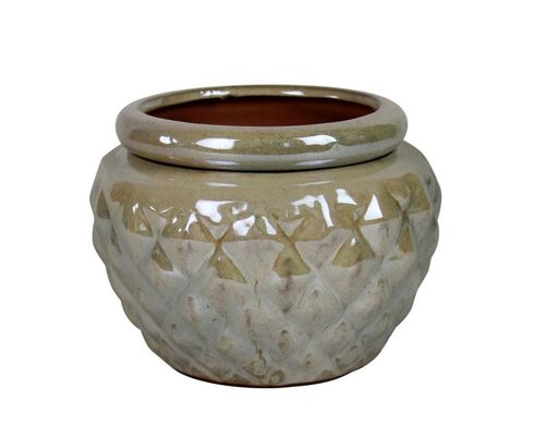 6,5-calowy samonawadniający się szklany garnek ceramiczny dla roślin 16,5 x 12,5 cm