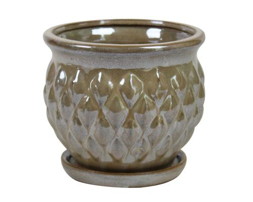 Ceramiczne kwadratowe przeszklone doniczki wewnętrzne 6 cali i 8 cali