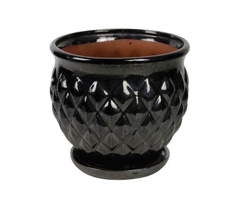 Ceramiczne kwadratowe przeszklone doniczki wewnętrzne 6 cali i 8 cali
