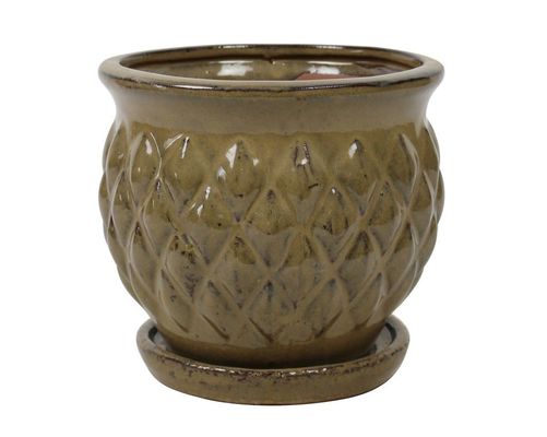 Ceramiczne kwadratowe przeszklone doniczki wewnętrzne 6 cali i 8 cali