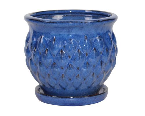 Ceramiczne kwadratowe przeszklone doniczki wewnętrzne 6 cali i 8 cali