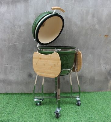 Outdoor 48cm 18-calowy grill Kamado w kolorze zielonym ze stali nierdzewnej