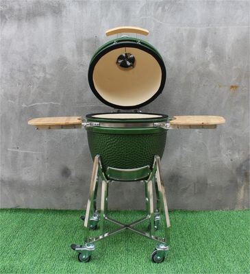 Outdoor 48cm 18-calowy grill Kamado w kolorze zielonym ze stali nierdzewnej