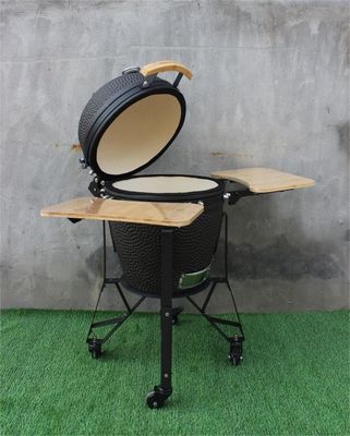 Zewnętrzny ceramiczny grill wędzarniczy Kamado 51 cm 20 cali w kolorze matowej czerni