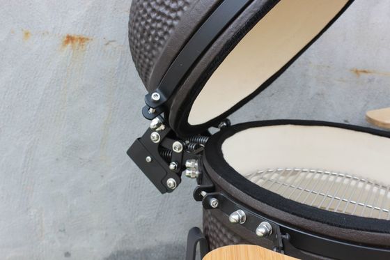 Zewnętrzny ceramiczny grill wędzarniczy Kamado 51 cm 20 cali w kolorze matowej czerni