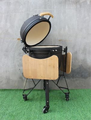 20-calowy ceramiczny grill Kamado na zewnątrz w kolorze matowej czerni 51 cm