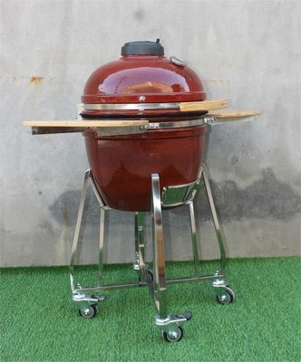 18-calowy grill Kamado Grill Smoker Ceramiczny tropikalny kolor czerwony 48 cm