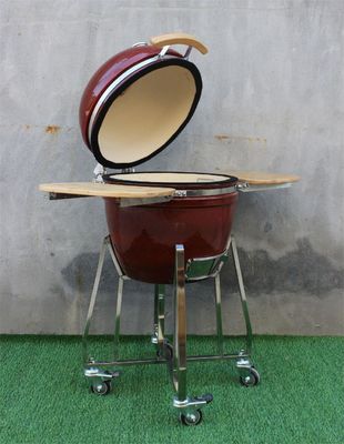 18-calowy ceramiczny grill Tropikalny czerwony kolor 48 cm Stal nierdzewna