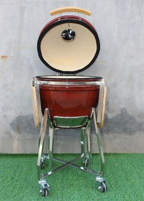 18-calowy ceramiczny grill Tropikalny czerwony kolor 48 cm Stal nierdzewna