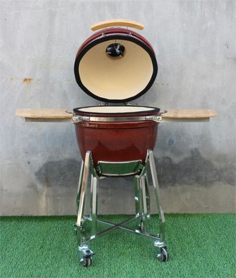 18-calowy grill Kamado Grill Smoker Ceramiczny tropikalny kolor czerwony 48 cm