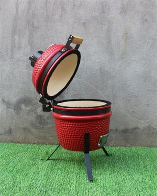 33 cm ceramiczny grill na węgiel drzewny na zewnątrz w kolorze czerwonym 13-calowy sprzęt kuchenny