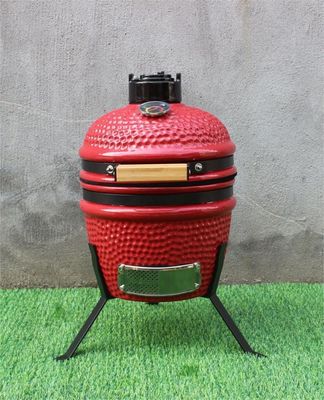 Ceramiczny 13-calowy grill Kamado na zewnątrz w kolorze czerwonym 33 cm