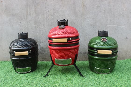 Zielony kolor 13-calowy grill Kamado Naczynia kuchenne Czarne powlekane żelazo
