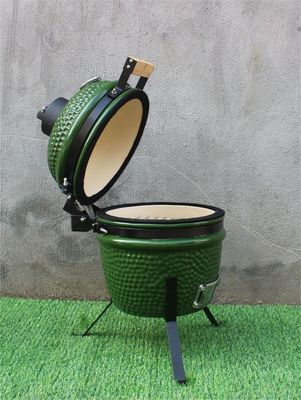 Zielony kolor 13-calowy grill Kamado Naczynia kuchenne Czarne powlekane żelazo