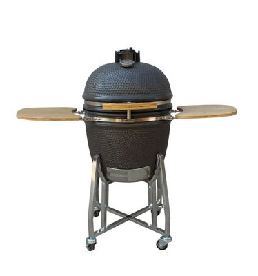 22-calowy grill Kamado o wysokiej odporności na ogień Zewnętrzny grill węglowy w kolorze szarym