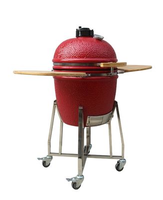 Czerwony kolor Ceramiczny grill Kamado 22-calowy zewnętrzny żaroodporny mulit na węgiel drzewny