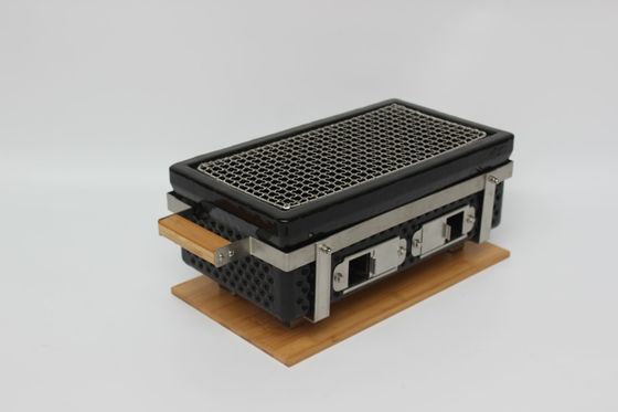 Grill z ceramicznego węgla Hibachi Grill prostokątny w kolorze czarnym