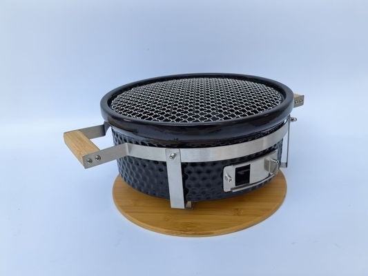Ceramic Charcoal Grill Hibachi Grill Okrągły w kolorze czarnym