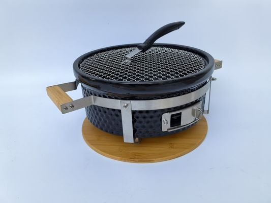 Ceramic Charcoal Grill Hibachi Grill Okrągły w kolorze czarnym